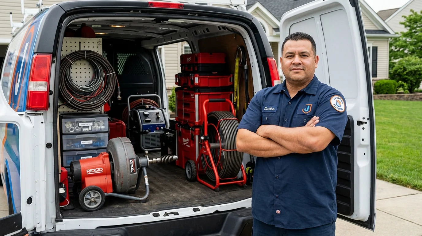 Professional drain cleaning equipment and Johns Plumbing LLC plumber in Providence